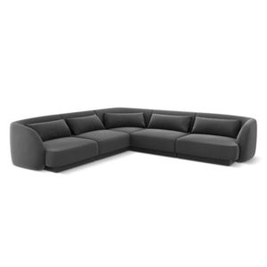 Coltar reversibil 5 locuri, Tulum, Cosmopolitan Design, 255x255x70 cm, catifea, gri imagine