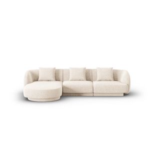 Coltar stanga 4 locuri, Tulum, Cosmopolitan Design, 255x156x70 cm, tesatura chenille, bej deschis imagine