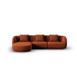 Coltar stanga 4 locuri, Tulum, Cosmopolitan Design, 255x156x70 cm, tesatura chenille, teracota imagine