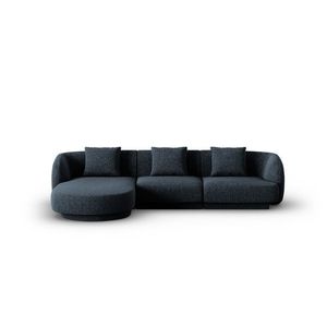 Coltar stanga 4 locuri, Tulum, Cosmopolitan Design, 255x156x70 cm, tesatura chenille, albastru regal imagine