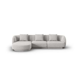Coltar stanga 4 locuri, Tulum, Cosmopolitan Design, 255x156x70 cm, tesatura chenille, gri deschis imagine