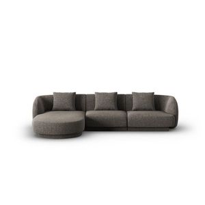 Coltar stanga 4 locuri, Tulum, Cosmopolitan Design, 255x156x70 cm, tesatura chenille, gri imagine