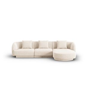 Coltar dreapta 4 locuri, Tulum, Cosmopolitan Design, 255x156x70 cm, tesatura chenille, bej deschis imagine