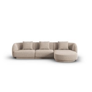 Coltar dreapta 4 locuri, Tulum, Cosmopolitan Design, 255x156x70 cm, tesatura chenille, bej imagine