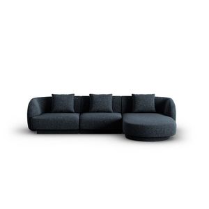 Coltar dreapta 4 locuri, Tulum, Cosmopolitan Design, 255x156x70 cm, tesatura chenille, albastru regal imagine