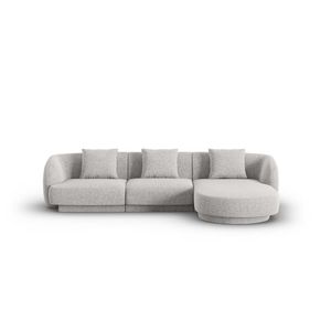 Coltar dreapta 4 locuri, Tulum, Cosmopolitan Design, 255x156x70 cm, tesatura chenille, gri deschis imagine