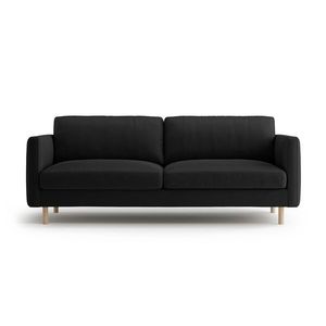 Canapea 3 locuri, Eden, Micadoni, 173x92x90 cm, catifea, negru imagine