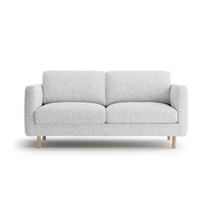 Canapea 2 locuri, Eden, Micadoni, 146x92x90 cm, tesatura structurata, gri deschis melanj imagine
