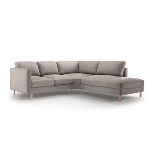 Coltar dreapta 4 locuri, Eden, Micadoni, 267x234x90 cm, catifea, gri beton imagine