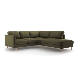 Coltar dreapta 4 locuri, Eden, Micadoni, 267x234x90 cm, catifea, verde muschi melanj imagine