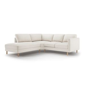 Coltar stanga 4 locuri, Eden, Micadoni, 267x234x90 cm, catifea, bej imagine