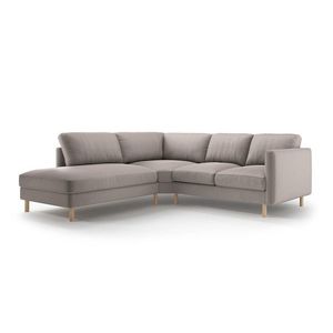 Coltar stanga 4 locuri, Eden, Micadoni, 267x234x90 cm, catifea, gri beton imagine
