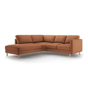 Coltar stanga 4 locuri, Eden, Micadoni, 267x234x90 cm, catifea, miere imagine