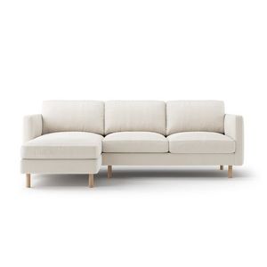 Coltar stanga 3 locuri, Eden, Micadoni, 250x150x90 cm, catifea, bej imagine