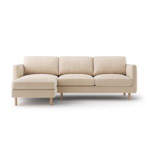 Coltar stanga 3 locuri, Eden, Micadoni, 250x150x90 cm, catifea, bej nude imagine