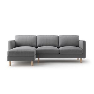 Coltar stanga 3 locuri, Eden, Micadoni, 250x150x90 cm, catifea, gri imagine