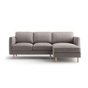 Coltar dreapta 3 locuri, Eden, Micadoni, 223x150x90 cm, catifea, gri beton imagine