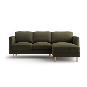Coltar dreapta 3 locuri, Eden, Micadoni, 223x150x90 cm, catifea, verde muschi melanj imagine