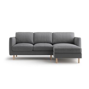 Coltar dreapta 3 locuri, Eden, Micadoni, 223x150x90 cm, catifea, gri imagine