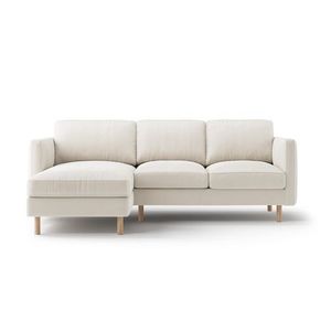 Coltar stanga 3 locuri, Eden, Micadoni, 223x150x90 cm, catifea, bej imagine