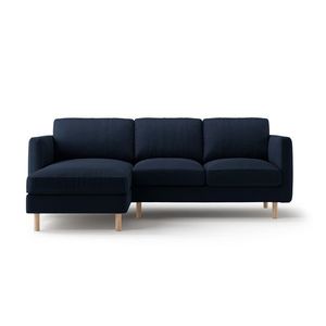 Coltar stanga 3 locuri, Eden, Micadoni, 223x150x90 cm, catifea, albastru inchis imagine
