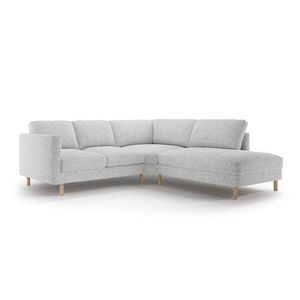 Coltar dreapta 4 locuri, Eden, Micadoni, 267x234x90 cm, tesatura structurata, gri deschis melanj imagine