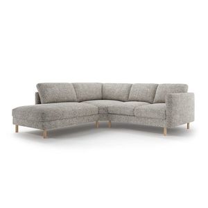 Coltar stanga 4 locuri, Eden, Micadoni, 267x234x90 cm, tesatura structurata, bej melange imagine