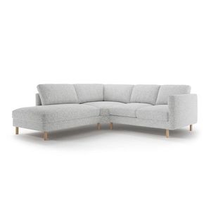 Coltar stanga 4 locuri, Eden, Micadoni, 267x234x90 cm, tesatura structurata, gri deschis melanj imagine