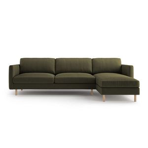 Coltar dreapta 4 locuri, Eden, Micadoni, 286x150x90 cm, catifea, verde muschi melanj imagine