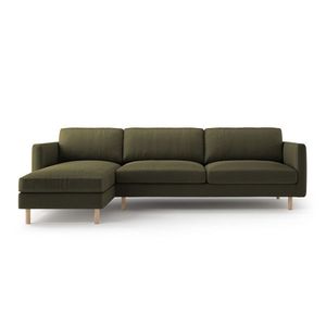 Coltar stanga 4 locuri, Eden, Micadoni, 286x150x90 cm, catifea, verde muschi melanj imagine