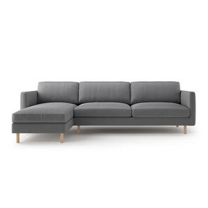 Coltar stanga 4 locuri, Eden, Micadoni, 286x150x90 cm, catifea, gri imagine