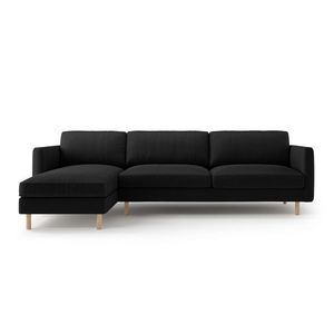 Coltar stanga 4 locuri, Eden, Micadoni, 286x150x90 cm, catifea, negru imagine