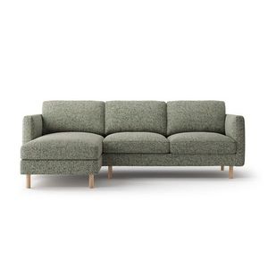 Coltar stanga 3 locuri, Eden, Micadoni, 250x150x90 cm, tesatura structurata, verde muschi melanj imagine