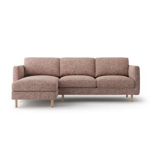 Coltar stanga 3 locuri, Eden, Micadoni, 250x150x90 cm, tesatura structurata, roz melanj imagine
