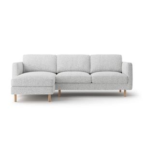 Coltar stanga 3 locuri, Eden, Micadoni, 250x150x90 cm, tesatura structurata, gri deschis melanj imagine