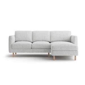 Coltar dreapta 3 locuri, Eden, Micadoni, 223x150x90 cm, tesatura structurata, gri deschis melanj imagine