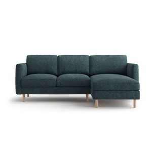 Coltar dreapta 3 locuri, Eden, Micadoni, 223x150x90 cm, tesatura structurata, verde albastrui melanj imagine