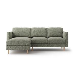 Coltar stanga 3 locuri, Eden, Micadoni, 223x150x90 cm, tesatura structurata, verde muschi melanj imagine