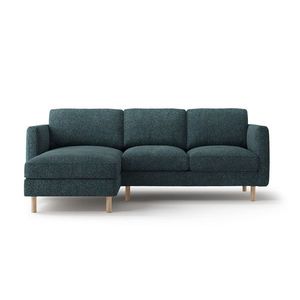 Coltar stanga 3 locuri, Eden, Micadoni, 223x150x90 cm, tesatura structurata, verde albastrui melanj imagine