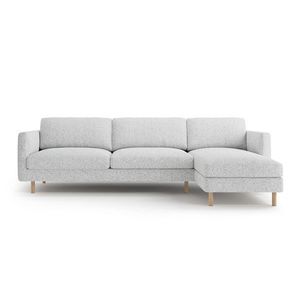 Coltar dreapta 4 locuri, Eden, Micadoni, 286x150x90 cm, tesatura structurata, gri deschis melanj imagine