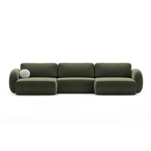 Coltar panoramic extensibil 5 locuri, Tonale, Cosmopolitan Design, 362x149x88 cm, tesatura chenille, verde imagine