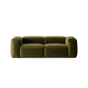 Canapea 2 locuri, Bergamo, Cosmopolitan Design, 224x108x70 cm, catifea chenille raiata, verde imagine