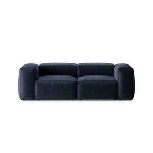 Canapea 2 locuri, Bergamo, Cosmopolitan Design, 224x108x70 cm, catifea chenille raiata, albastru navy imagine