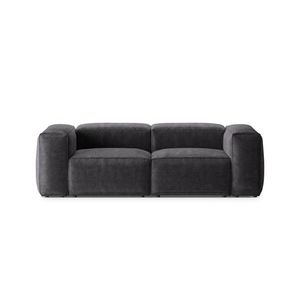Canapea 2 locuri, Bergamo, Cosmopolitan Design, 224x108x70 cm, catifea chenille raiata, gri imagine