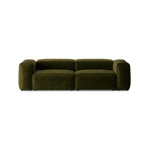 Canapea 3 locuri, Bergamo, Cosmopolitan Design, 264x108x70 cm, catifea chenille raiata, verde imagine
