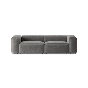 Canapea 3 locuri, Bergamo, Cosmopolitan Design, 264x108x70 cm, catifea chenille raiata, gri deschis imagine