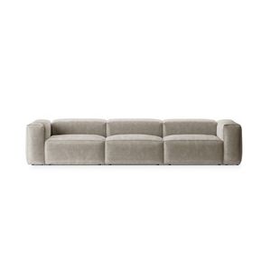 Canapea 4 locuri, Bergamo, Cosmopolitan Design, 364x108x70 cm, catifea chenille raiata, ivoriu imagine