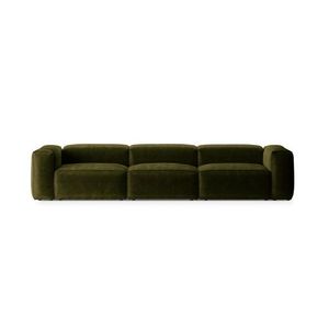 Canapea 4 locuri, Bergamo, Cosmopolitan Design, 364x108x70 cm, catifea chenille raiata, verde imagine