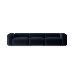 Canapea 4 locuri, Bergamo, Cosmopolitan Design, 364x108x70 cm, catifea chenille raiata, albastru navy imagine