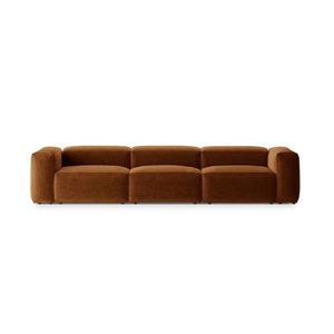 Canapea 4 locuri, Bergamo, Cosmopolitan Design, 364x108x70 cm, tesatura structurata, gri maro imagine